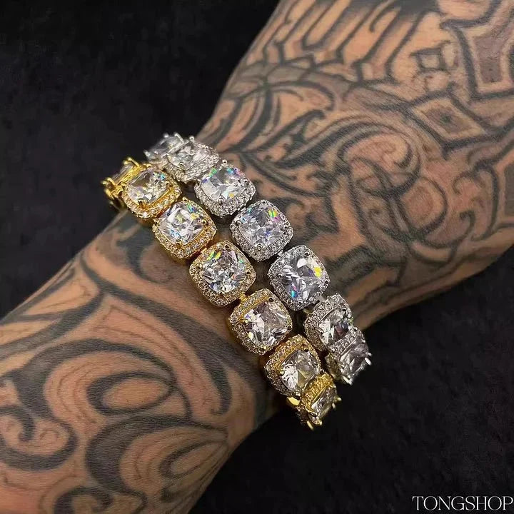 12Mm Glacier Clustered Tennis Bracelet