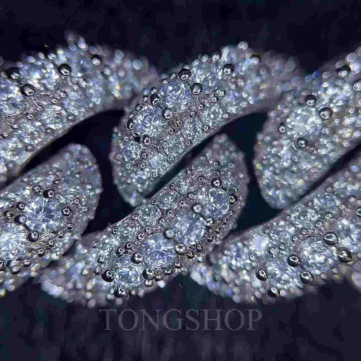 15MM Full Diamond Cuban Chain Bracelet