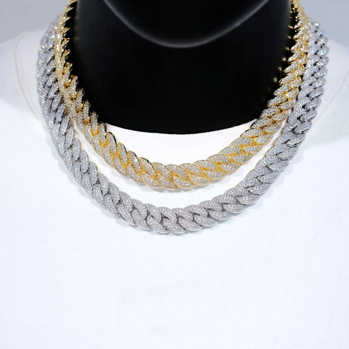 3-Row Bubble Iced Cuban Chain - 14mm