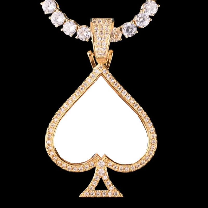3D Customized Photo Ace of Spades Pendant - 32mm