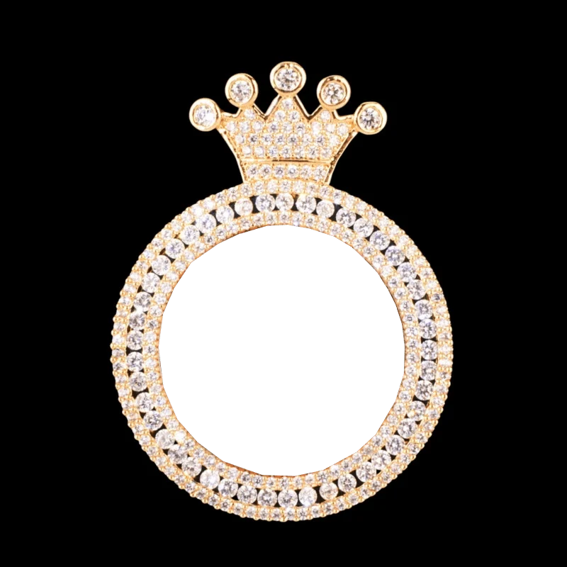 3D Customized Photo Crown Round Pendant - 40mm
