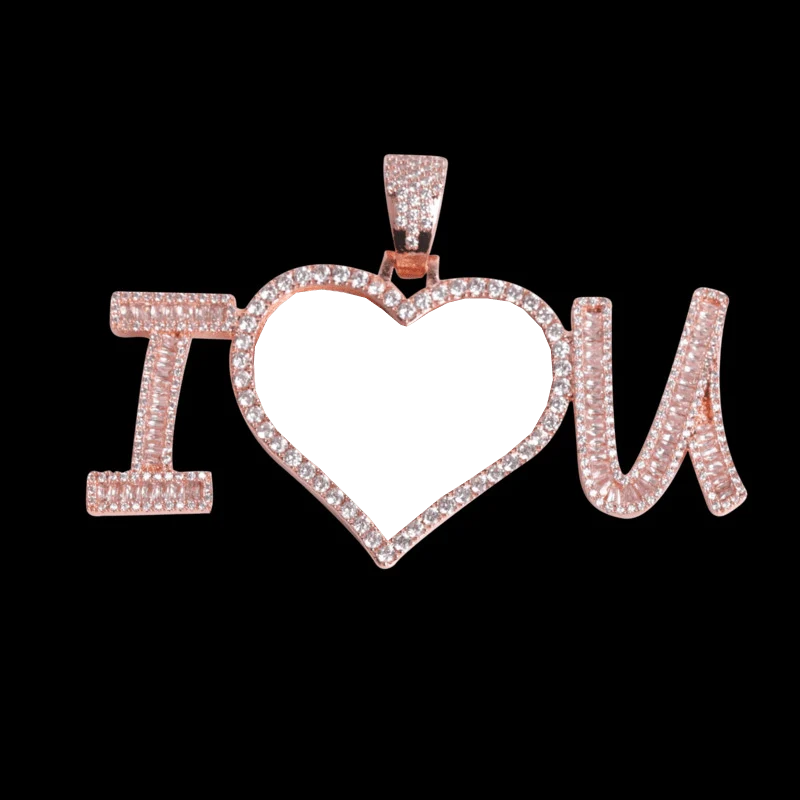 3D Customized Photo "I Love You" Pendant - 75mm