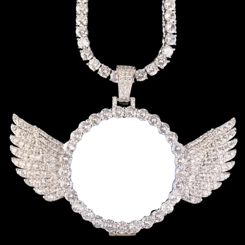 3D Customized Photo Wings Love Pendant