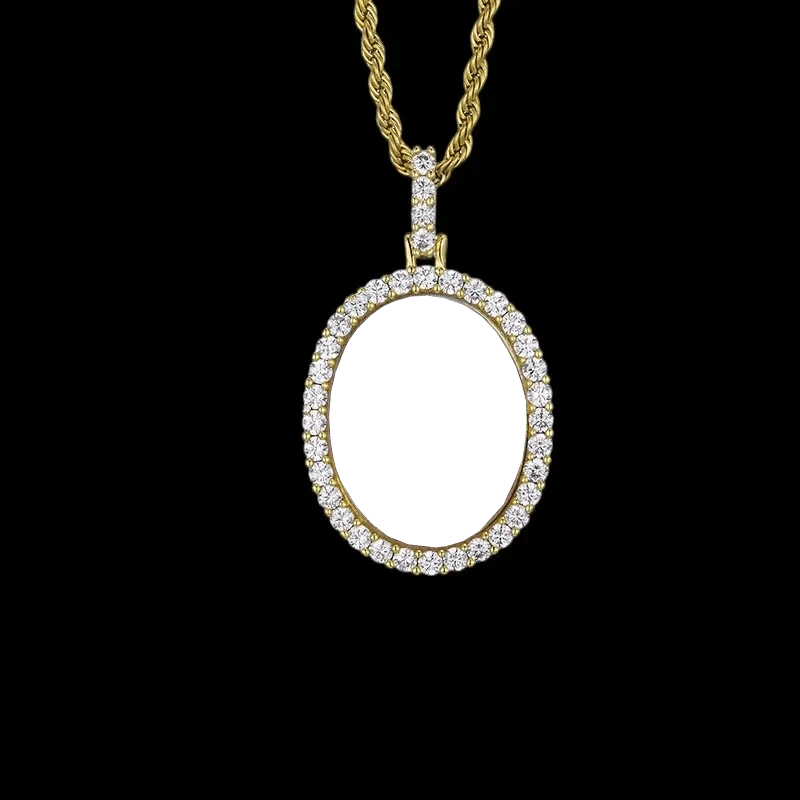3D New Custom Photo Oval Pendant - 32mm