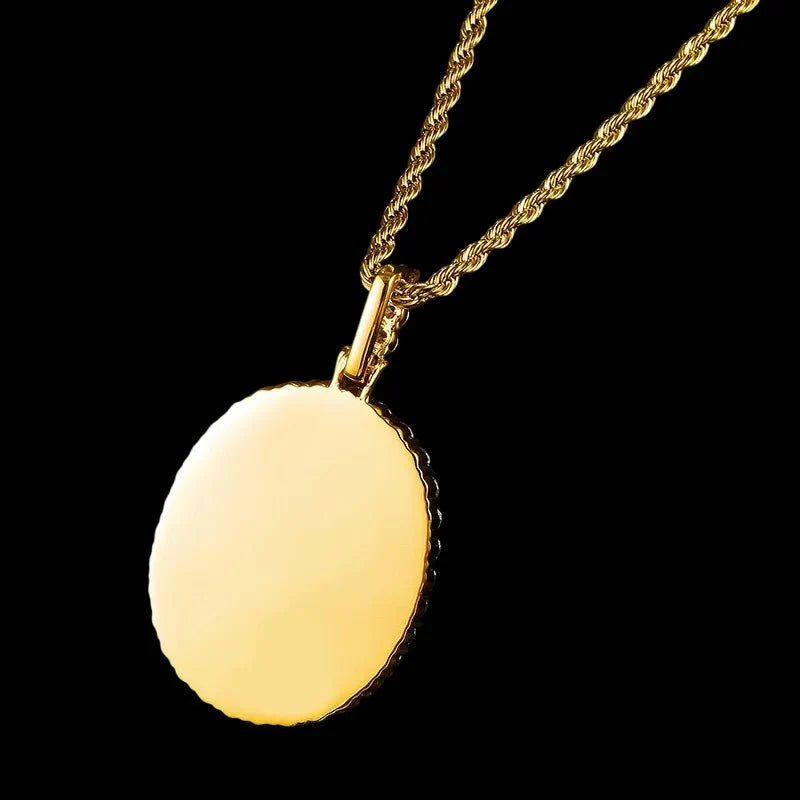3D New Custom Photo Oval Pendant - 32mm