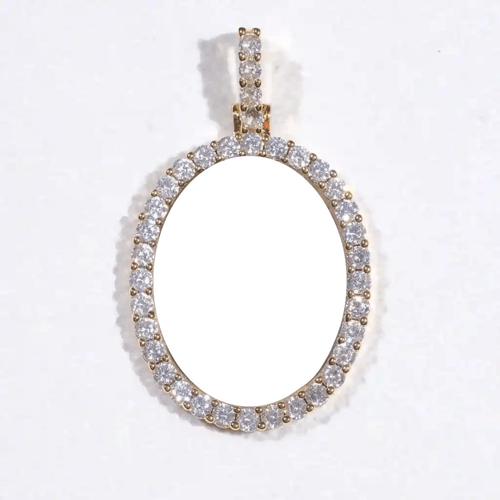 3D Oval Custom Picture Pendant