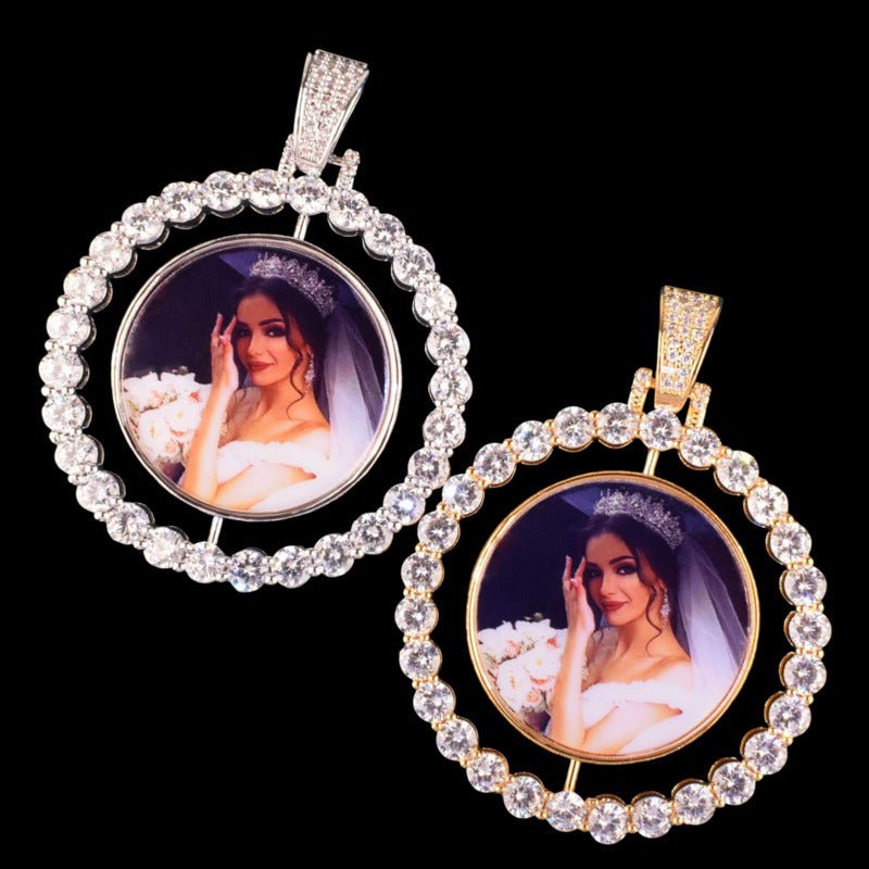 3D Rotating Double-Sided Photo Custom Pendant - 45mm