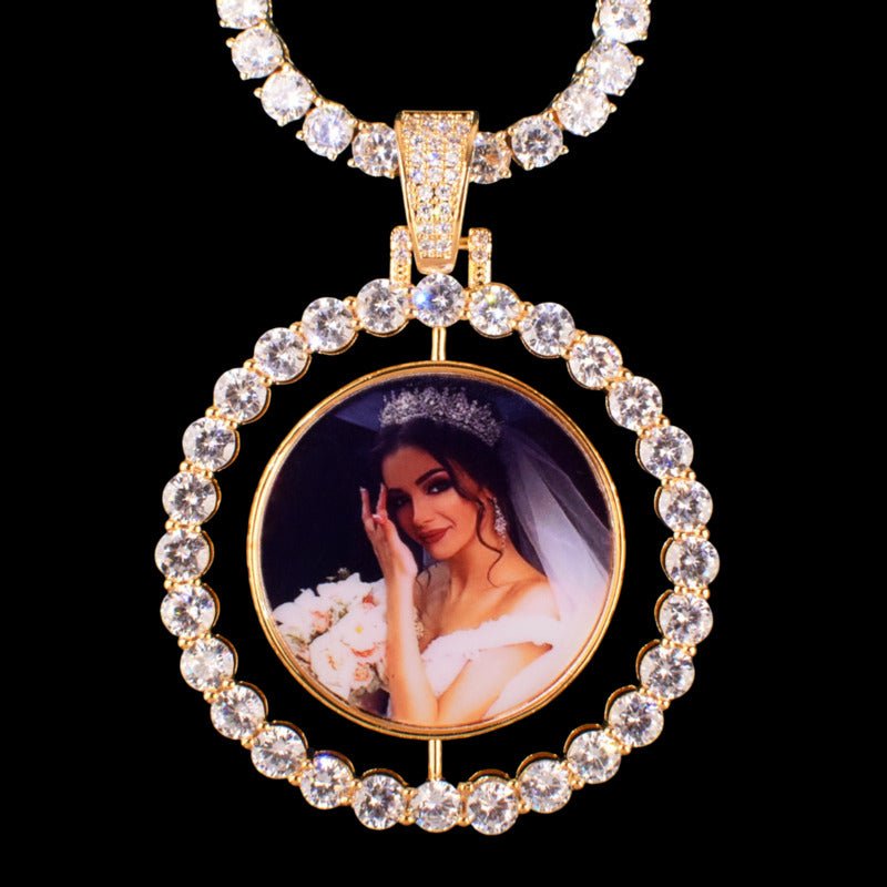 3D Rotating Double-Sided Photo Custom Pendant - 45mm