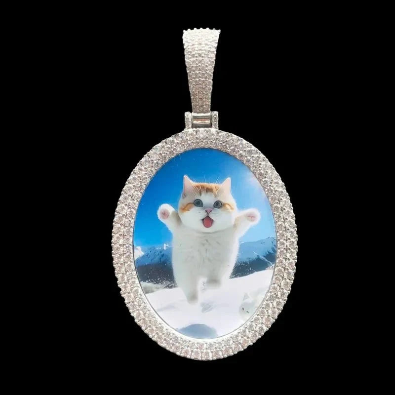 3D Photo Custom Oval Pendant - 42mm