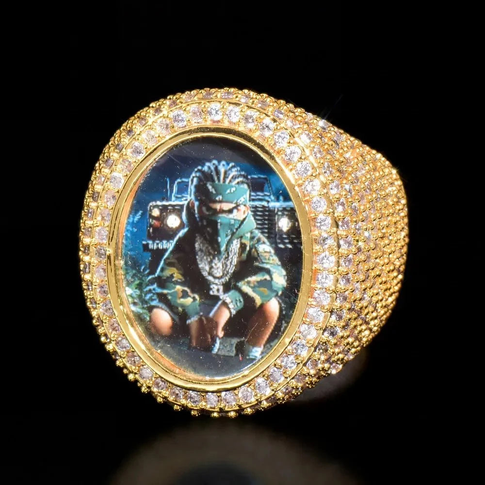 3D Custom Photo Oval Ring