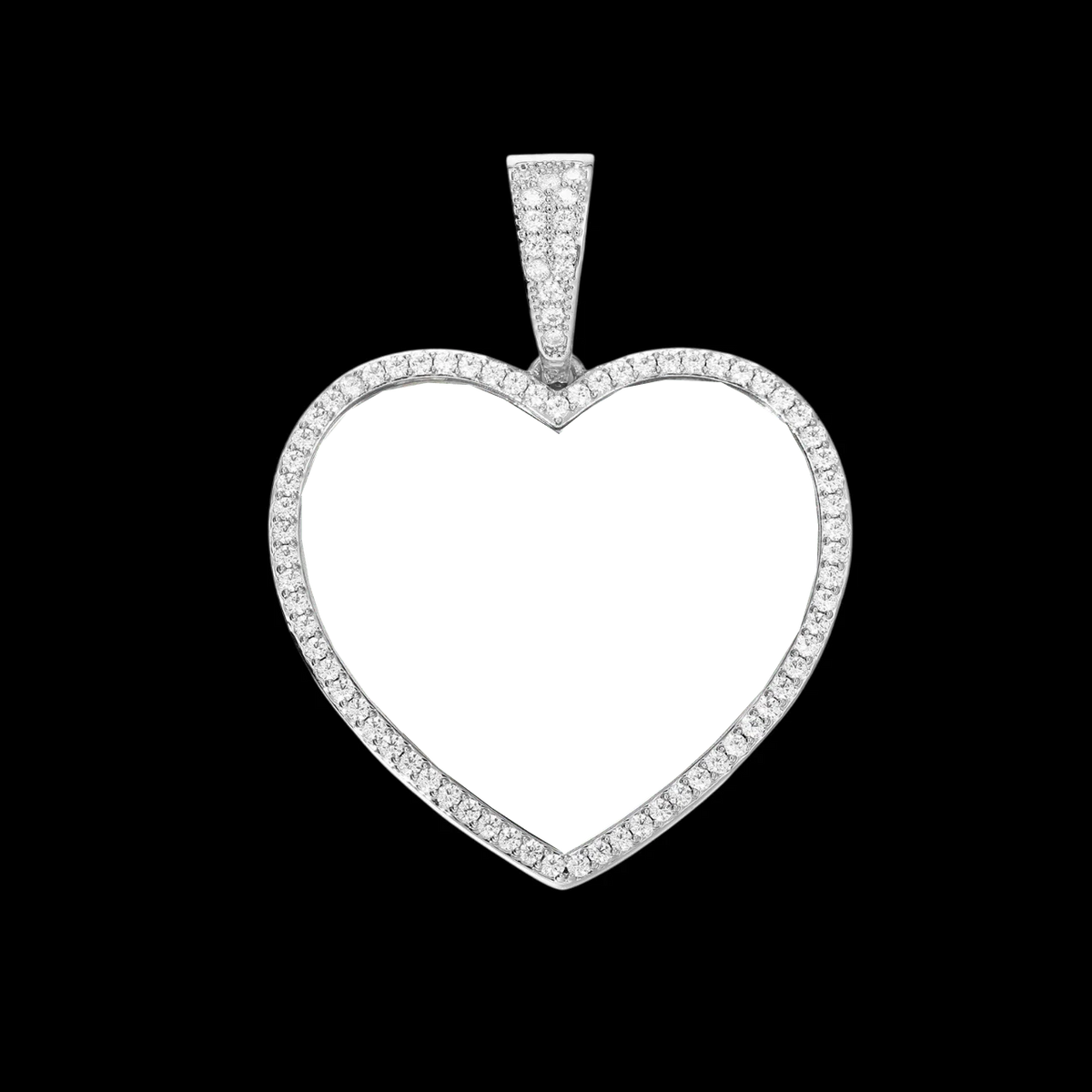 3D Large Solid Heart Custom Photo Pendant - 50mm