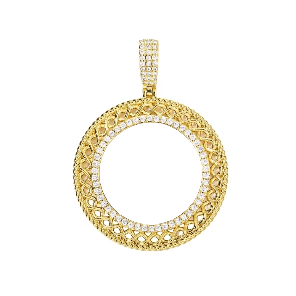 3D Memory Custom Photo Frame Round Hollowed-Out Pendant - 45mm