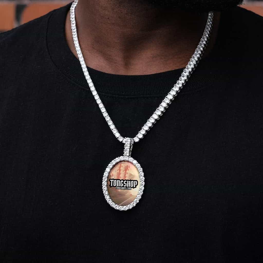 3D Oval Custom Picture Pendant