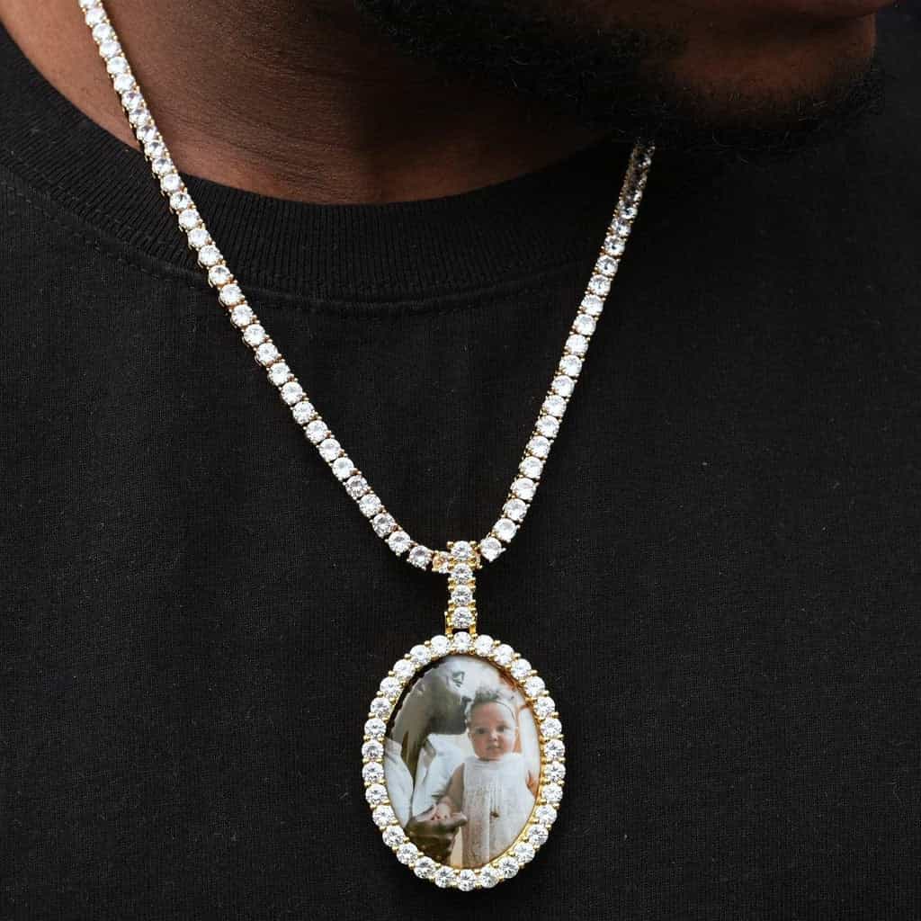 3D Oval Custom Picture Pendant