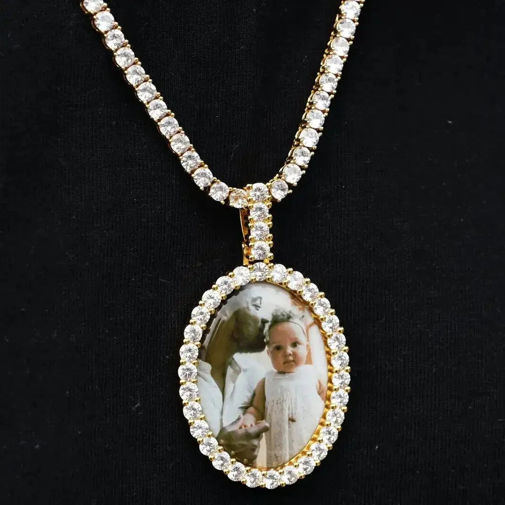 3D Oval Custom Picture Pendant
