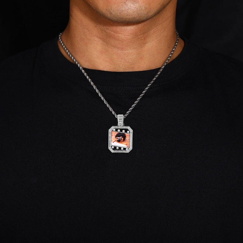 3D Quadrilateral Solid Photo Custom Commemorative Pendant - 30mm