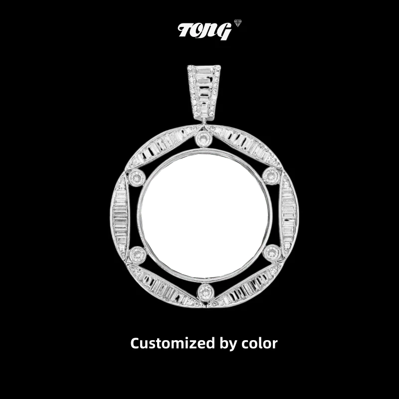 3D Round Hexagonal Solid Photo Custom Commemorative Pendant - 42mm