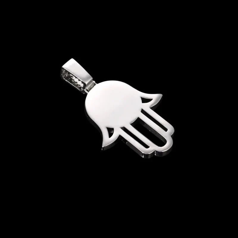 3D Round Solid Hand Custom Photo Pendant - 33mm