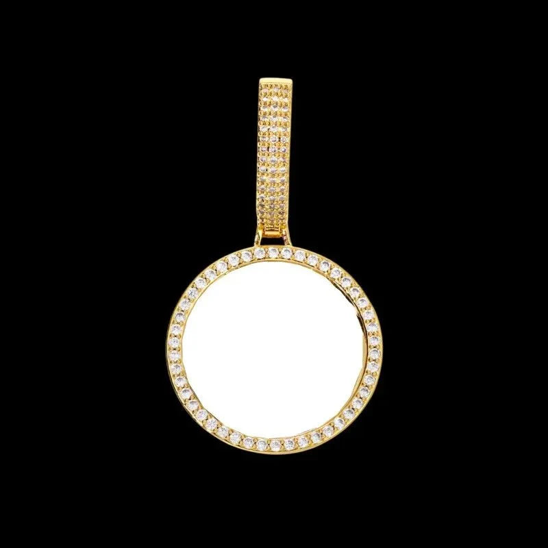 3D Small Solid Round Custom Photo Pendant - 35mm