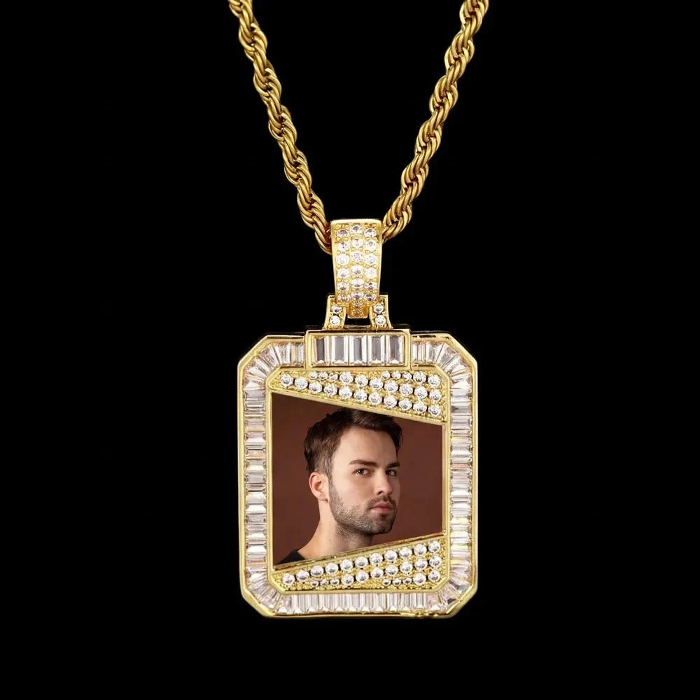 3D Solid Square Custom Photo Pendant - 28mm