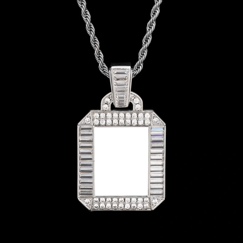 3D Square Solid Photo Custom Pendant - 30mm