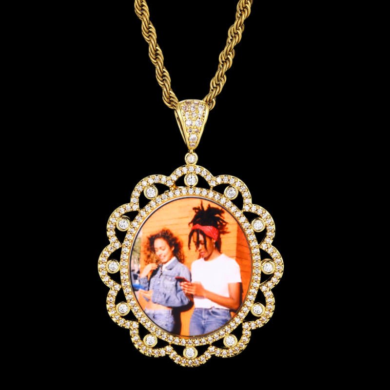 3D Sunflower Solid Photo Custom Commemorative Pendant - 40mm