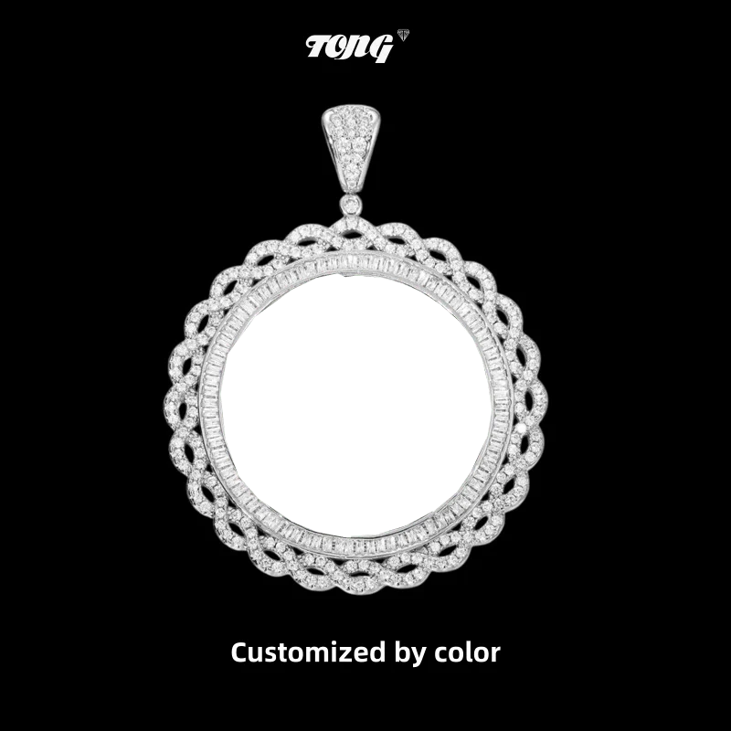 3D Vine Round Solid Photo Custom Commemorative Pendant - 45mm