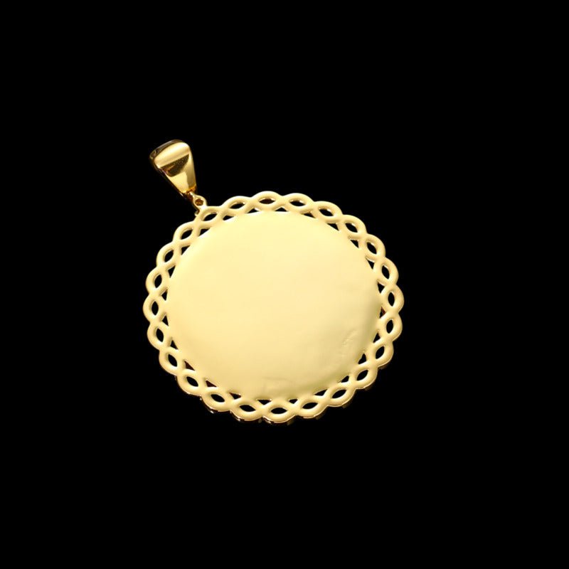 3D Vine Round Solid Photo Custom Commemorative Pendant - 45mm