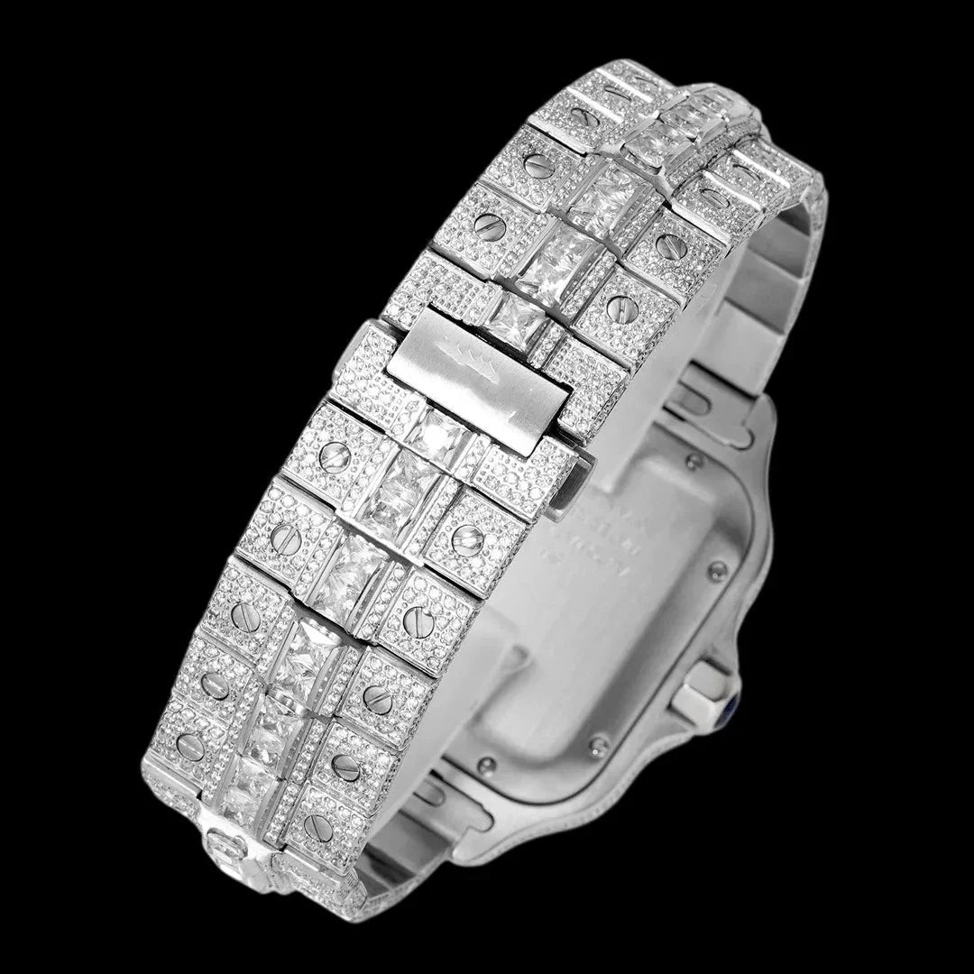 40mm Large Diamond VVS Moissanite Square Watch – Custom Edition