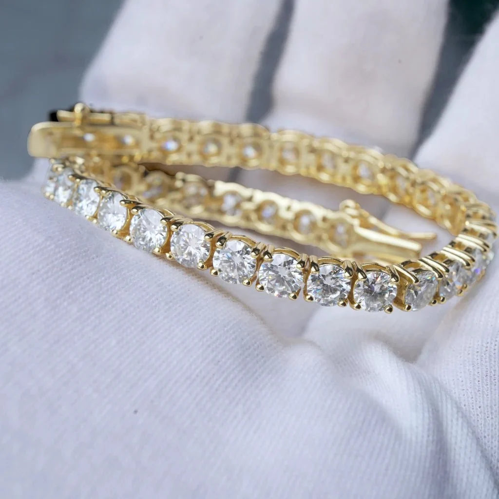 5MM 925S & VVS Moissanite Tennis Bracelet 18K Gold
