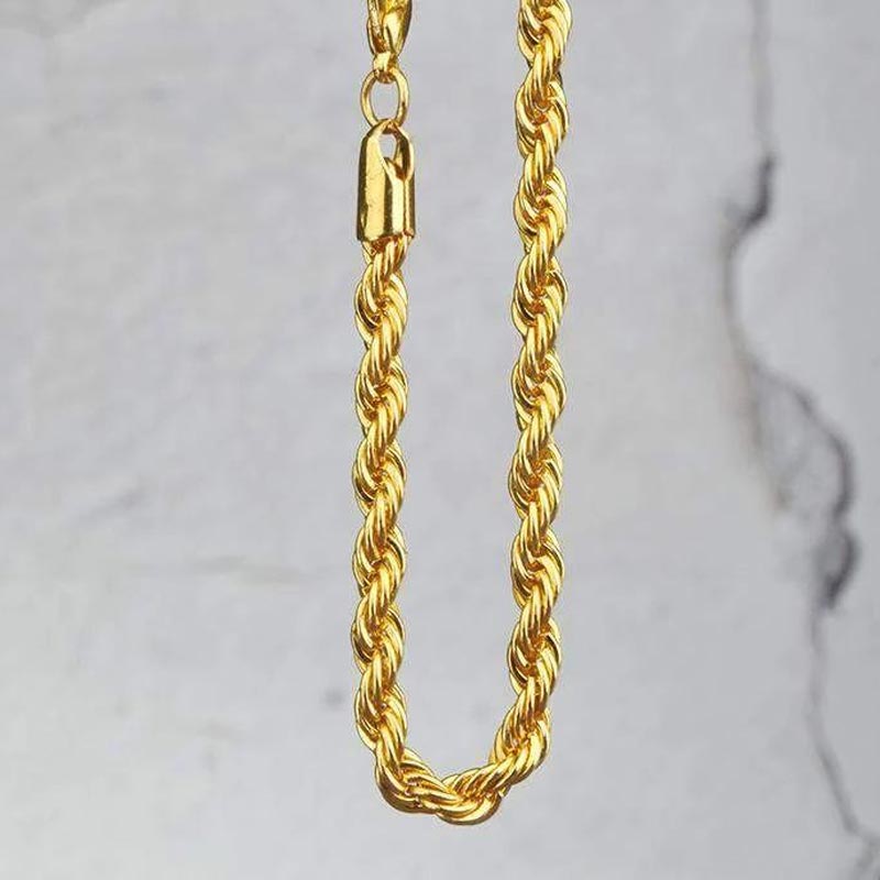 5mm 18K Gold Finish Rope Chain