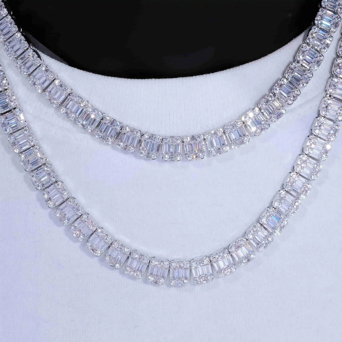 8mm Iced Square Baguette Tennis Chain