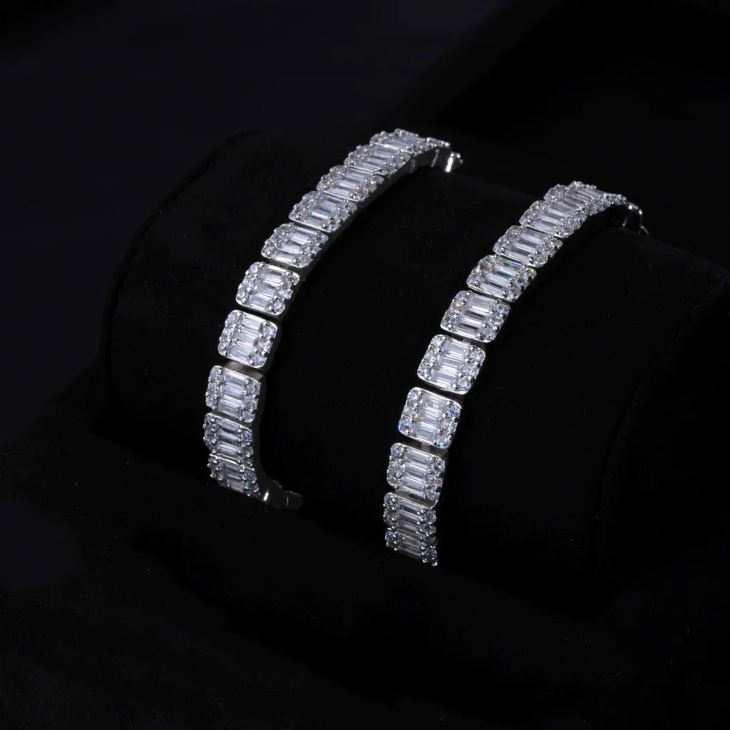 8mm Iced Square Baguette Tennis Bracelet