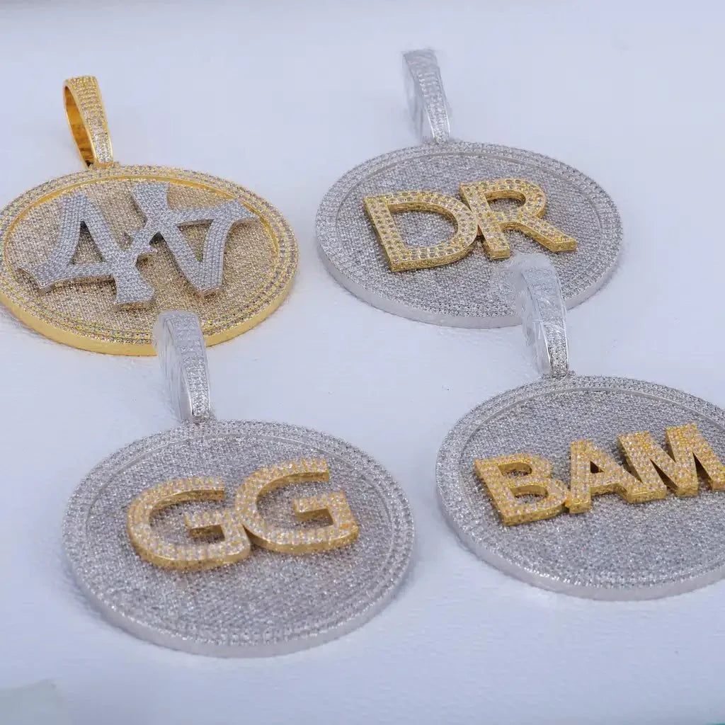 3D CUSTOM LETTER NECKLACE BIG DISC Pendants