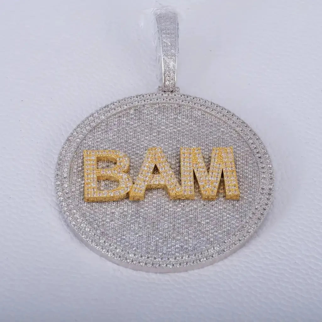 3D CUSTOM LETTER NECKLACE BIG DISC Pendants