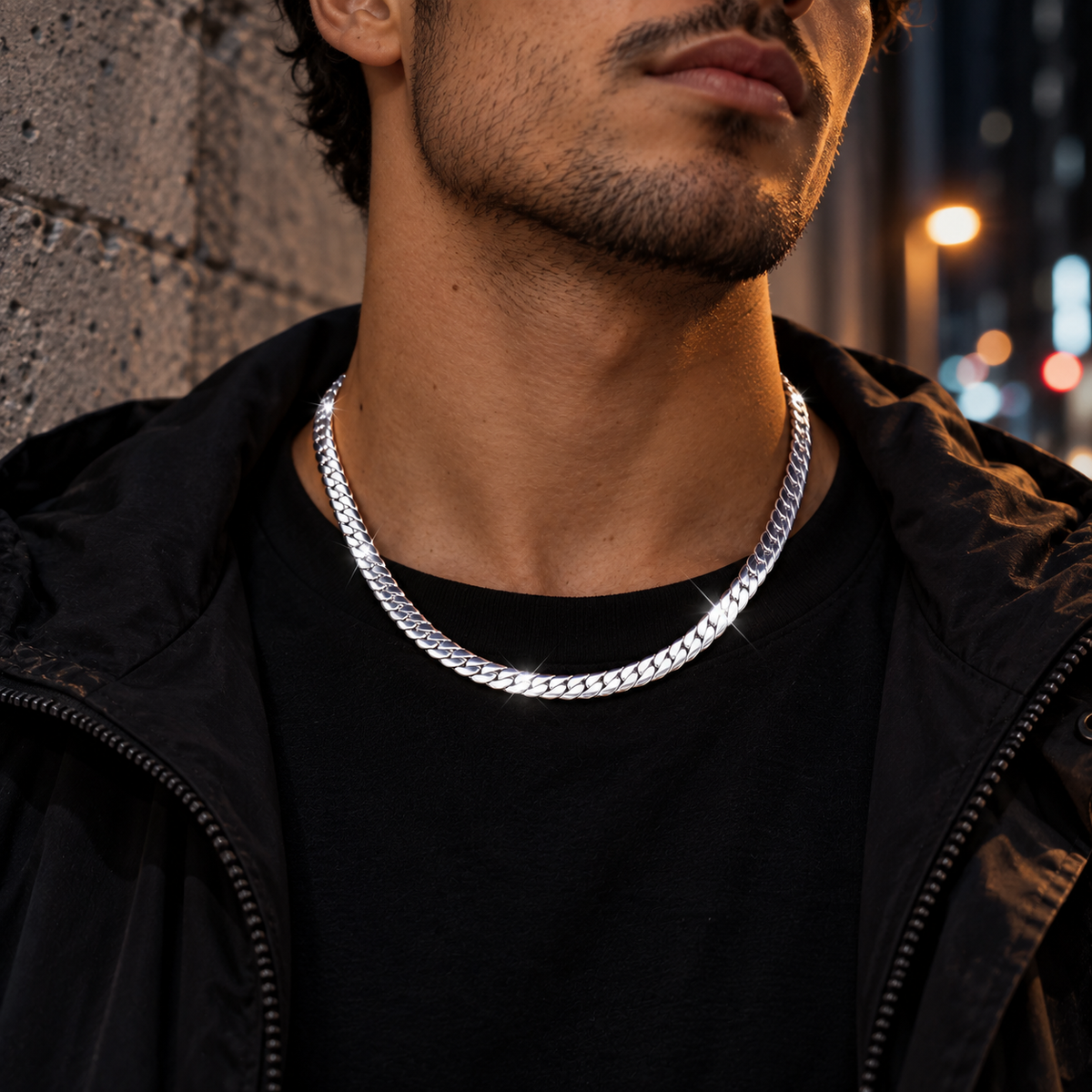 AURXYA Signature Cuban Chain – White Gold 8MM
