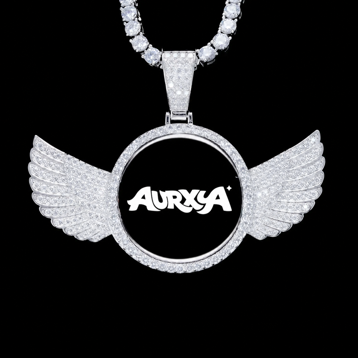 925S & VVS Moissanite 3D Wing Custom Picture Pendant