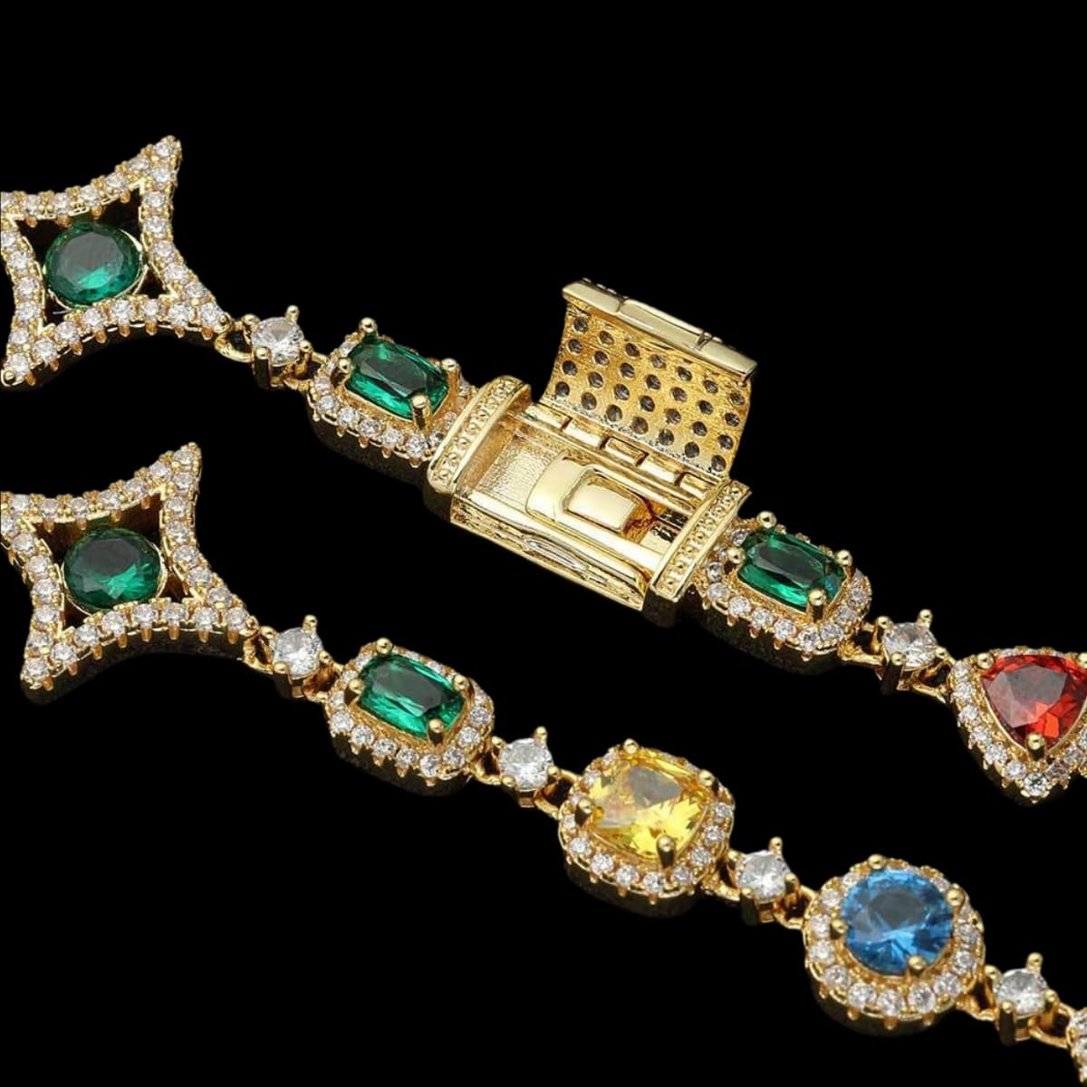 Colored Gemstone Clavicle Chain - 10mm