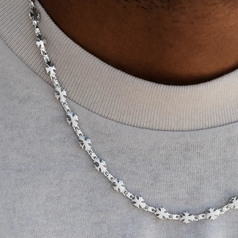 Cross Chain in White Gold- 5mm