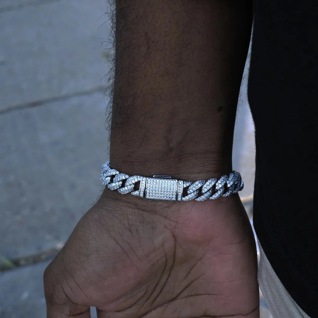 Cuban Link Bracelet in White Gold - 10mm