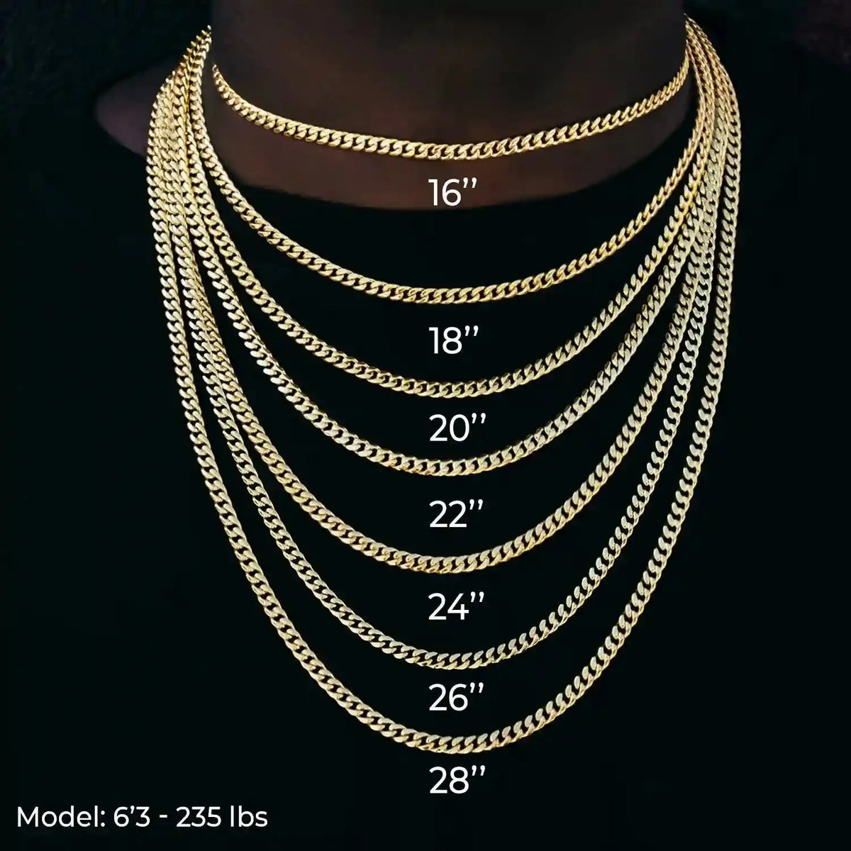 Cuban Link Chain in Yellow Gold - 5mm