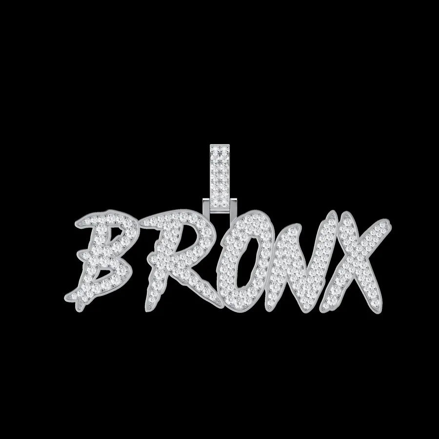 Custom CokeBoys Font Pendant in White Gold