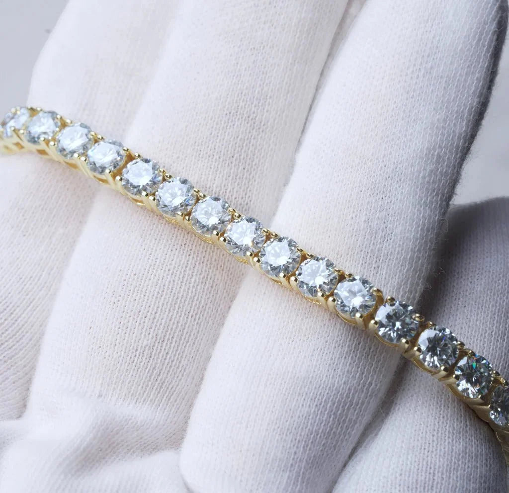 4MM 925S & VVS Moissanite Tennis Bracelet 18K Gold