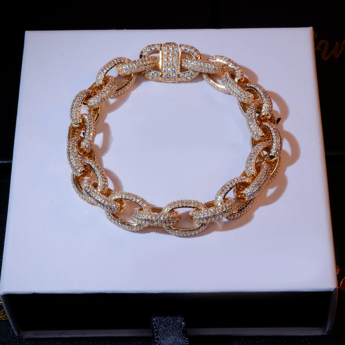 18K Gold-Plated Rope Link Bracelet -10mm