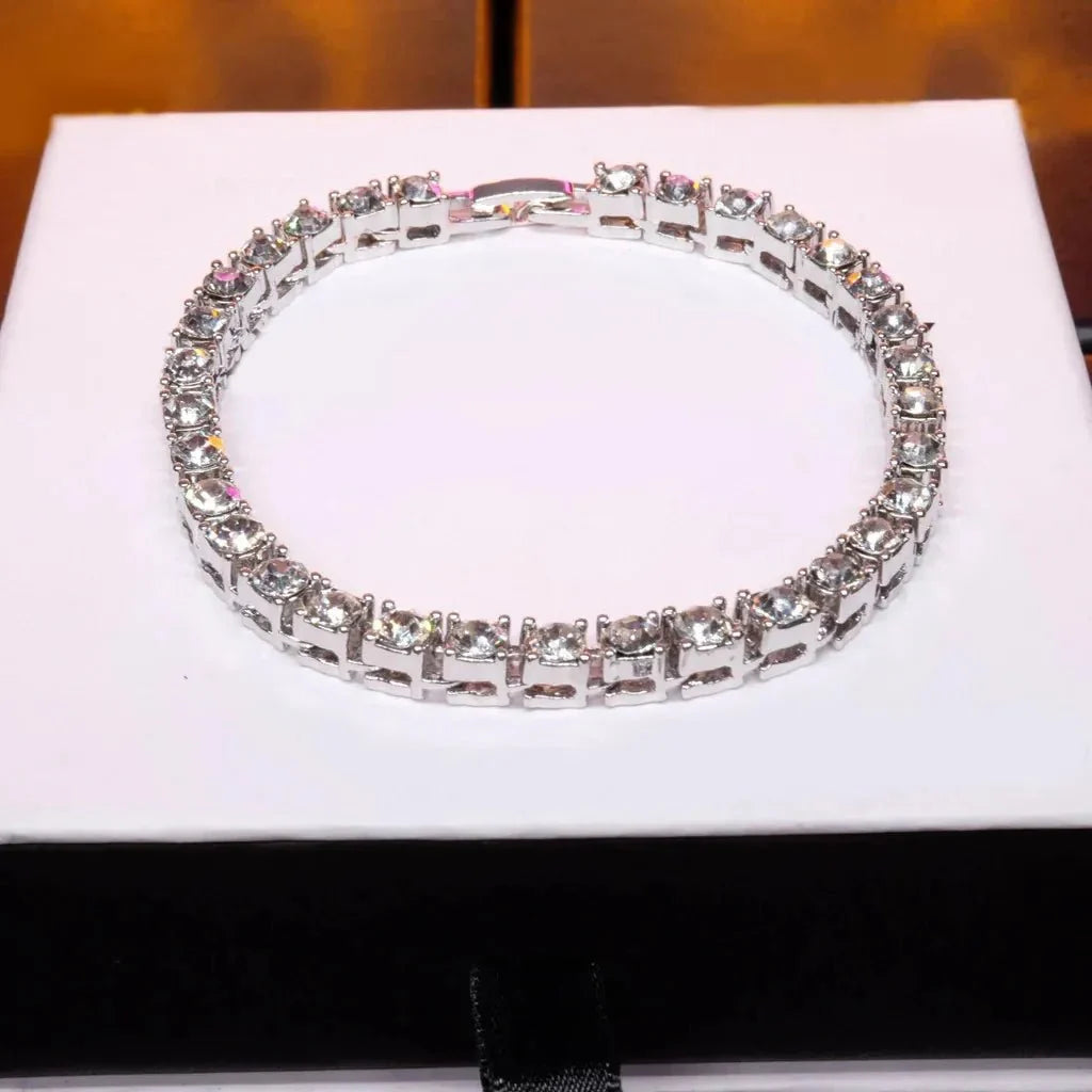 Iced Tennis Bracelet in White Gold - 5mm