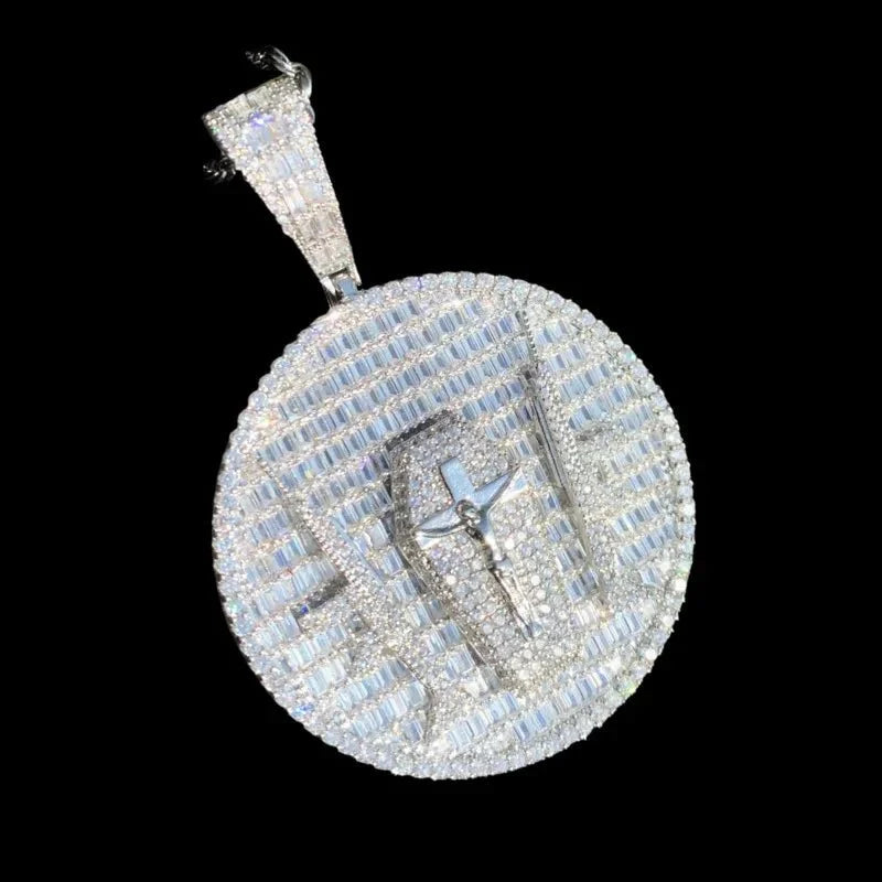 Guardian Double Gun Cross Disc Pendant - 55mm