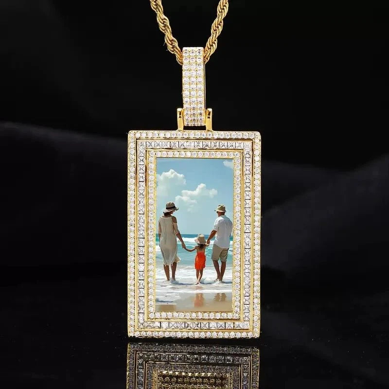 Memorial Custom Photo Rectangular Pendant - 43mm