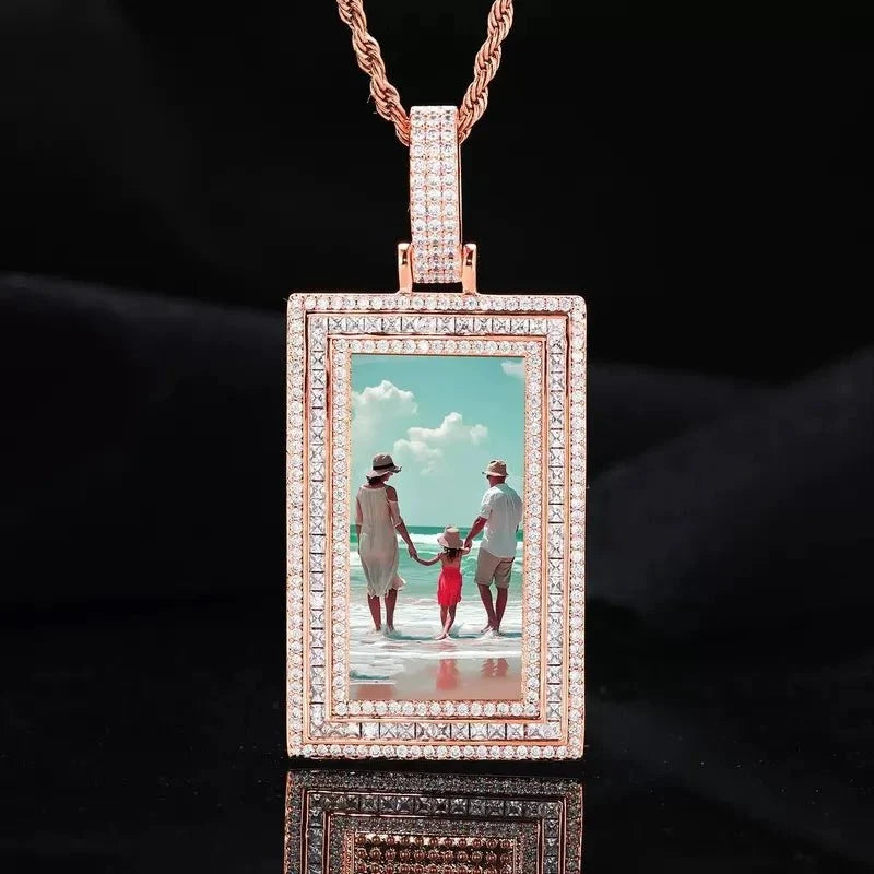 Memorial Custom Photo Rectangular Pendant - 43mm