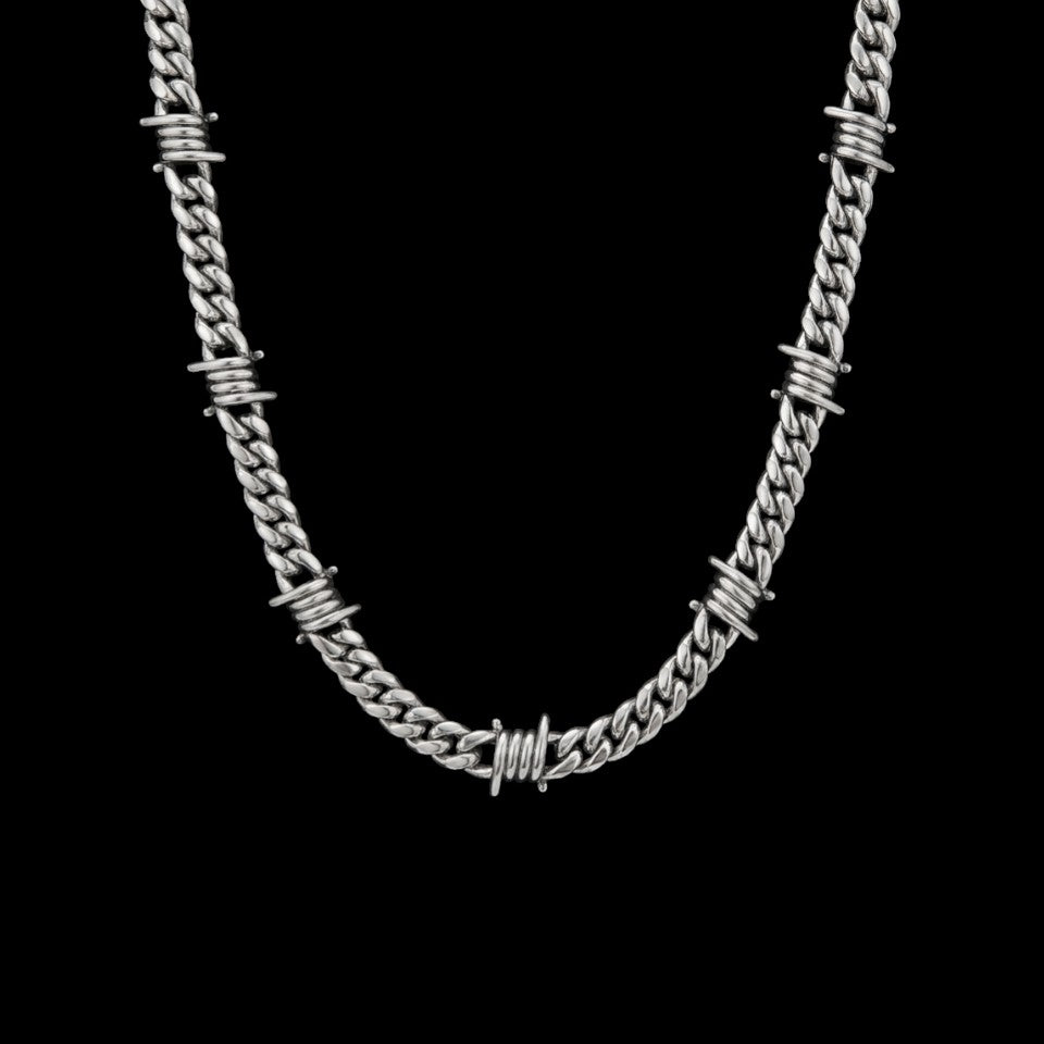 ARUXYA 9mm Barb Wire Cuban Chain