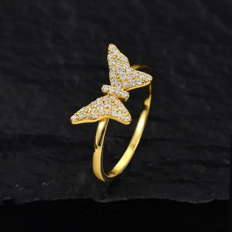 S925 VVS Moissanite Butterfly Ring